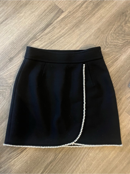 Sandro Dresses & Skirts - Sandro Paris Pearl-Trim Black Mini Skirt